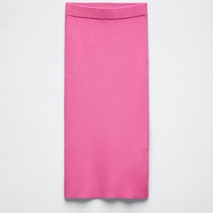 Pink- KNIT MIDI SKIRT